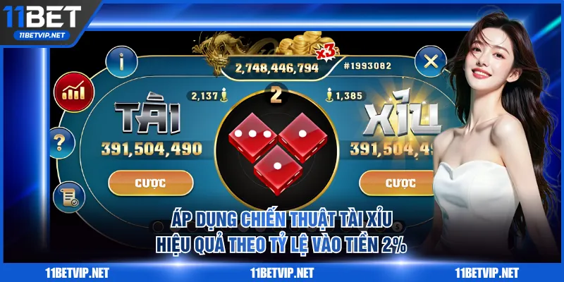 Áp dụng chiến thuật Tài Xỉu hiệu quả theo tỷ lệ vào tiền 2%
